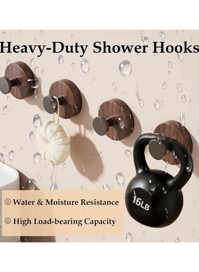 4 Pack Suction Cup Hooks for Shower, Adhesive Reusable Shower Hooks Towel Hooks for Bathrooms, No Drill - Image 4